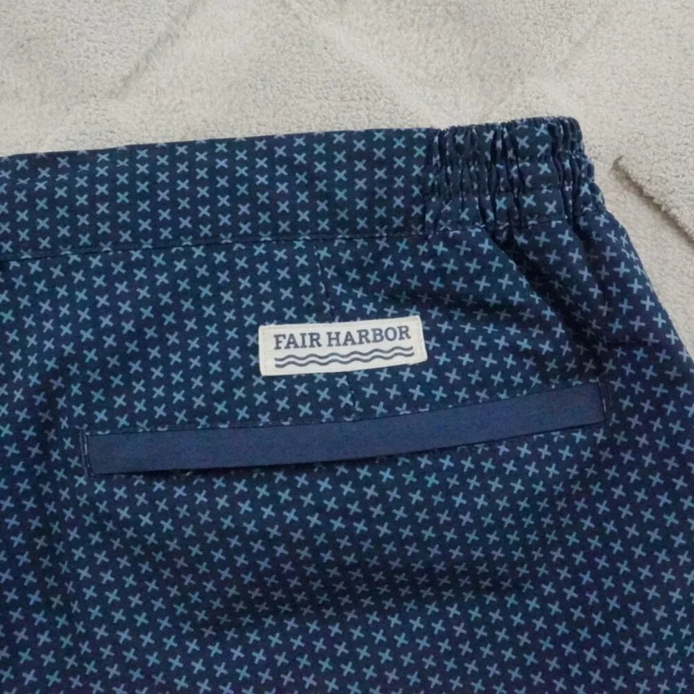 Fair Harbor Navy Blue Micro Dot Men’s Swim Hybrids